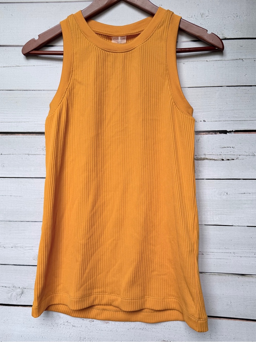CALIA by Carrie Underwood Mustard Ribbed Tank